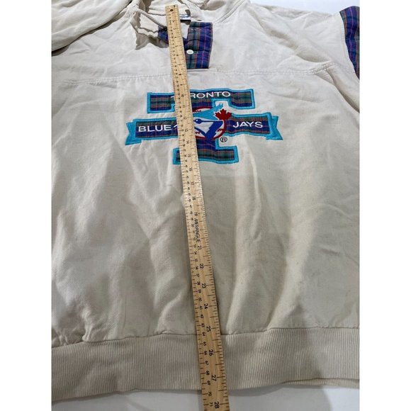 Vintage 90s Toronto BlueBay's Trench Canada sweatshirt white blue women L - Picture 10 of 12